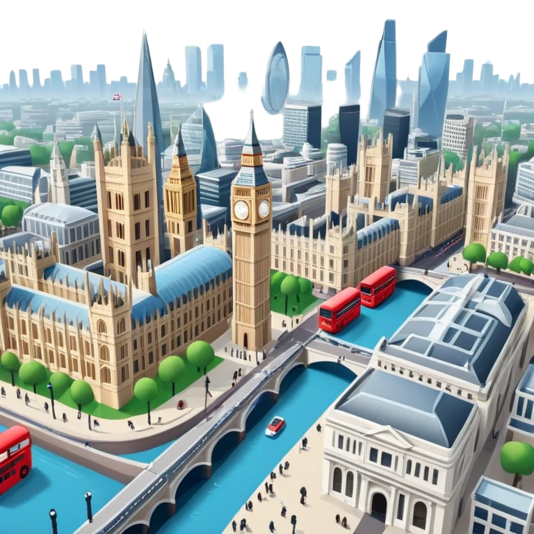 Cinematic realistic view of London emoji
