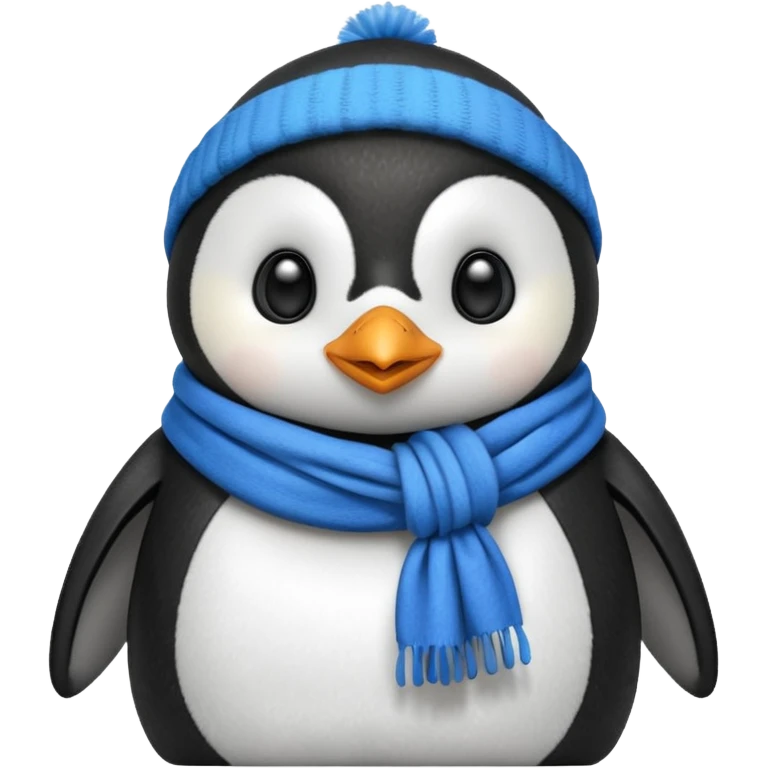 penguin with blue scarf  emoji