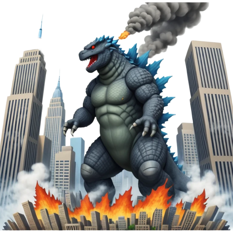 godzilla attacking ny emoji
