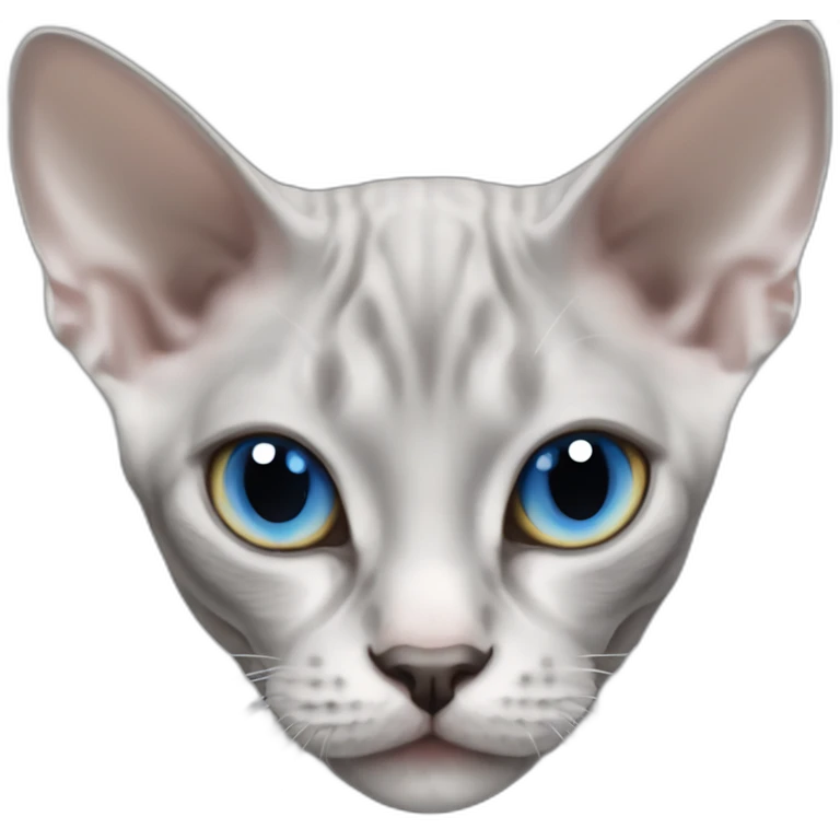Devon Rex cat grey with blue eye emoji