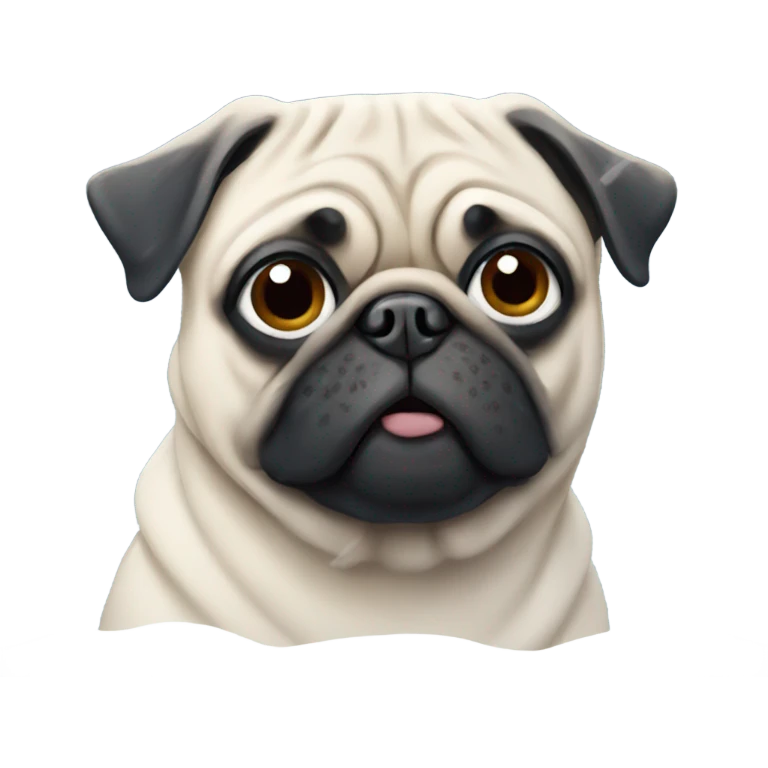 Pug in snow emoji
