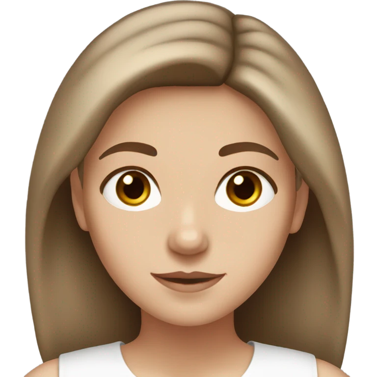 White girl with brown eyes and brown hair  emoji