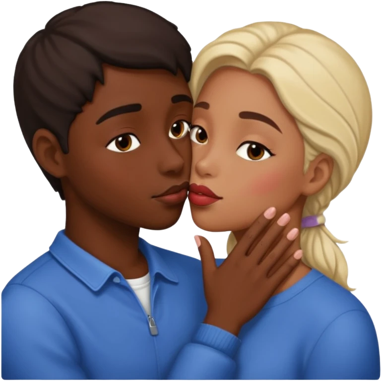 Kiss black emoji