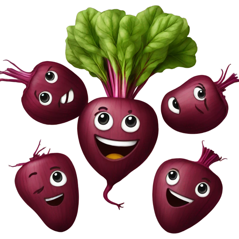 happy beetroot shows great emoji