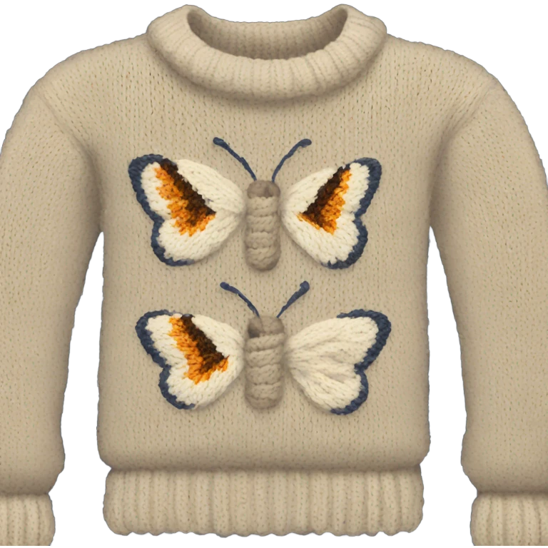 Knit sweater with butterfly design emoji