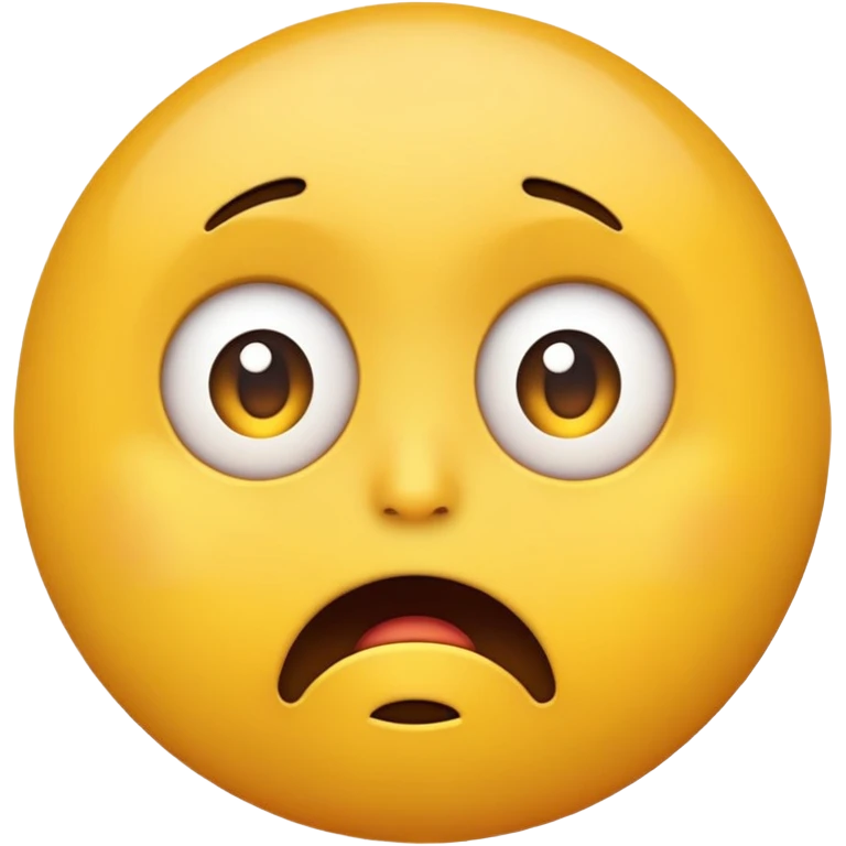 Simple Round Yellow Worried Concerned Scared Emoji Expression  emoji