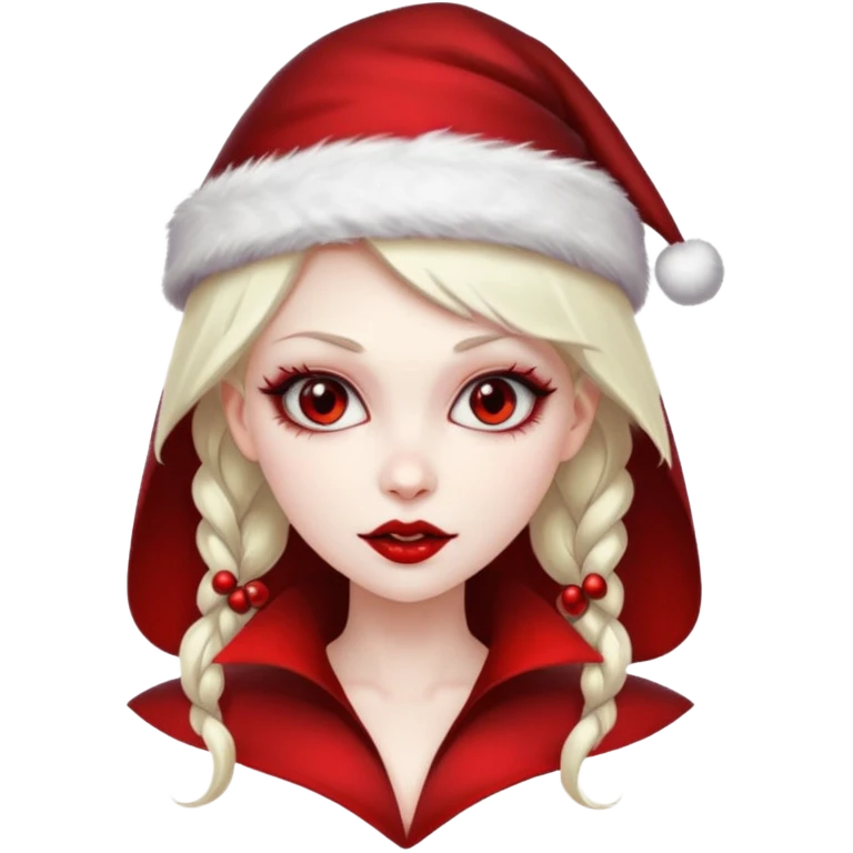 sexy vampire girl with Christmas hat emoji