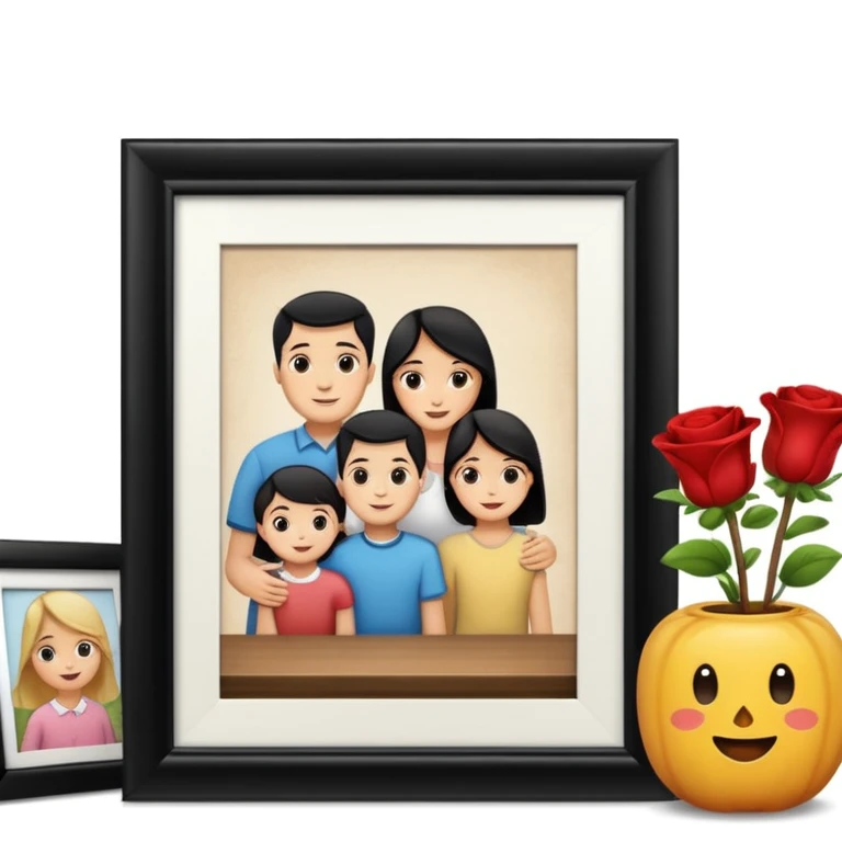 family photo frame, travelling emoji