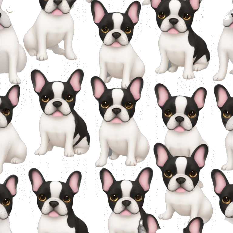 French bulldog black emoji