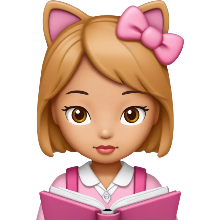 Hello Kitty studying emoji