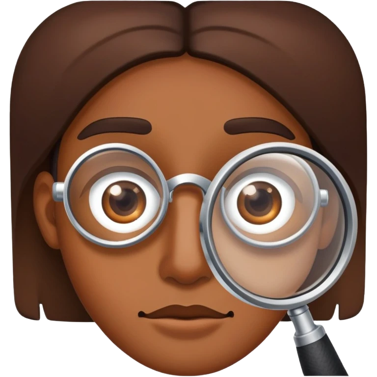 curious face looking through magnifying lenses  emoji