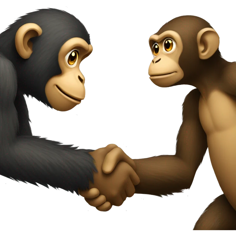 A monkey shaking hands with a person emoji