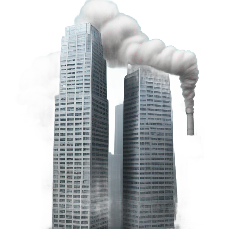 two sky scrapers smoking  emoji