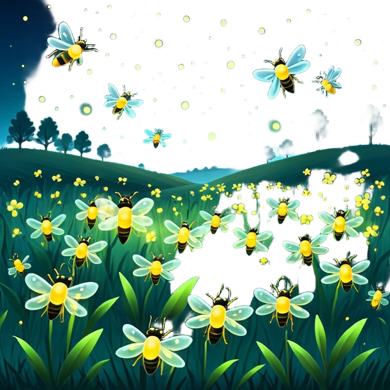Fireflies scenery emoji