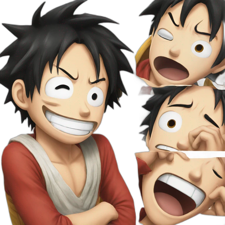 Luffy crying laugh emoji