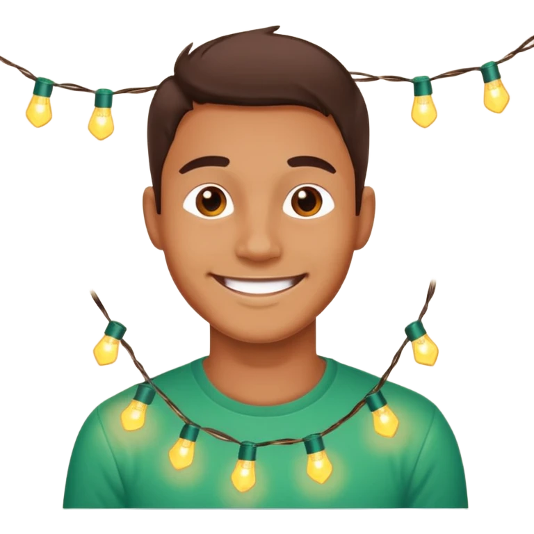 Man posing with lights emoji