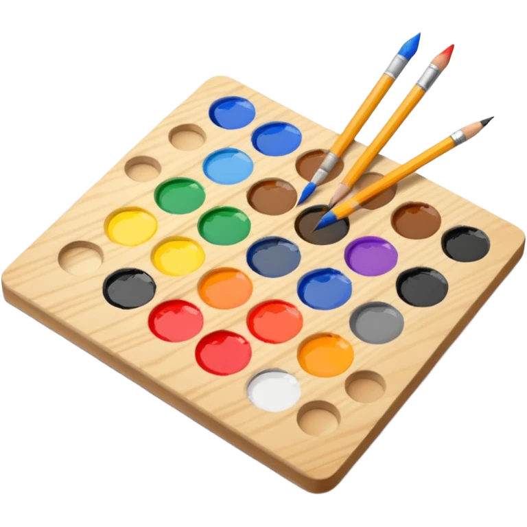 Paint pallete with pencil emoji