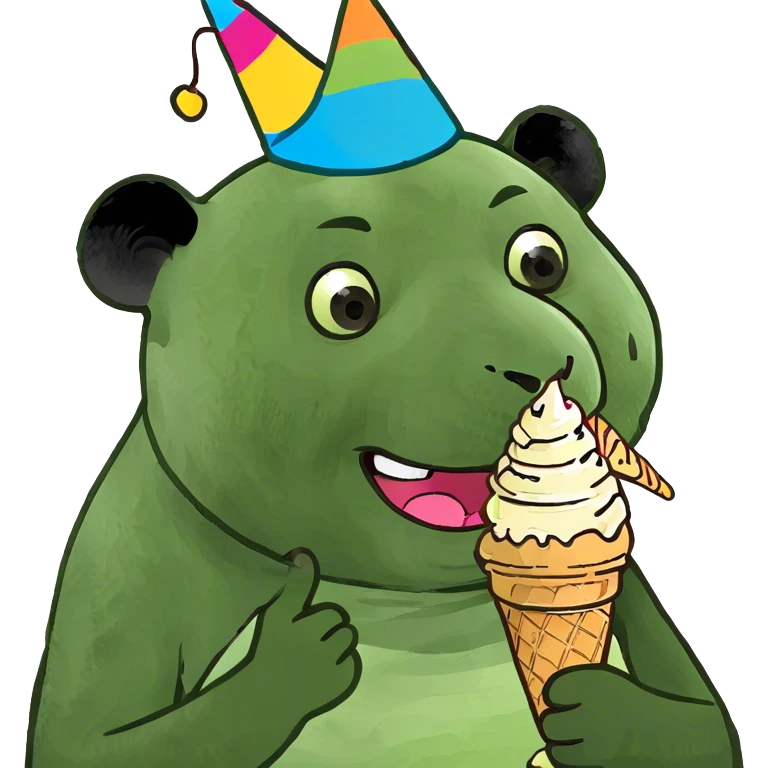 Panda eating ice cream emoji