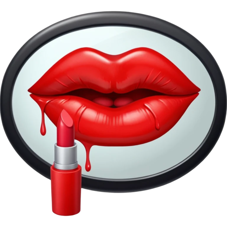 Kissing lipstick on mirror emoji