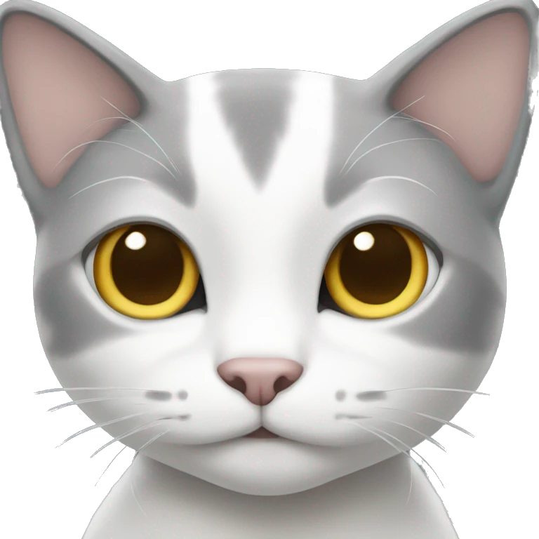 grey and white cat emoji