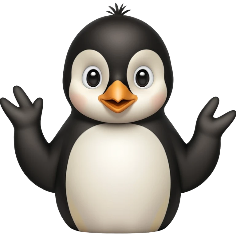 대체 왜?라는 손 포즈를 하고있는 penguin emoji
