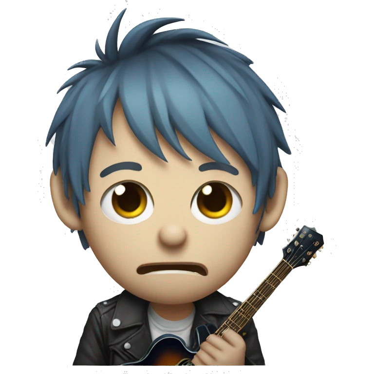 damon albarn holding a guitar and crying emoji