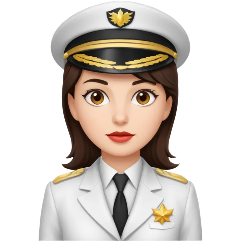 brunette woman captain white suit emoji