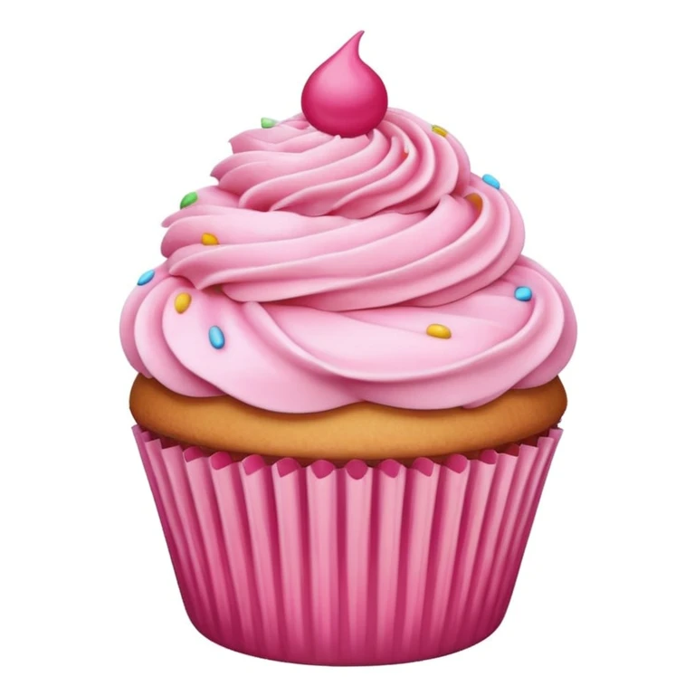 Cupcake with pink icing emoji