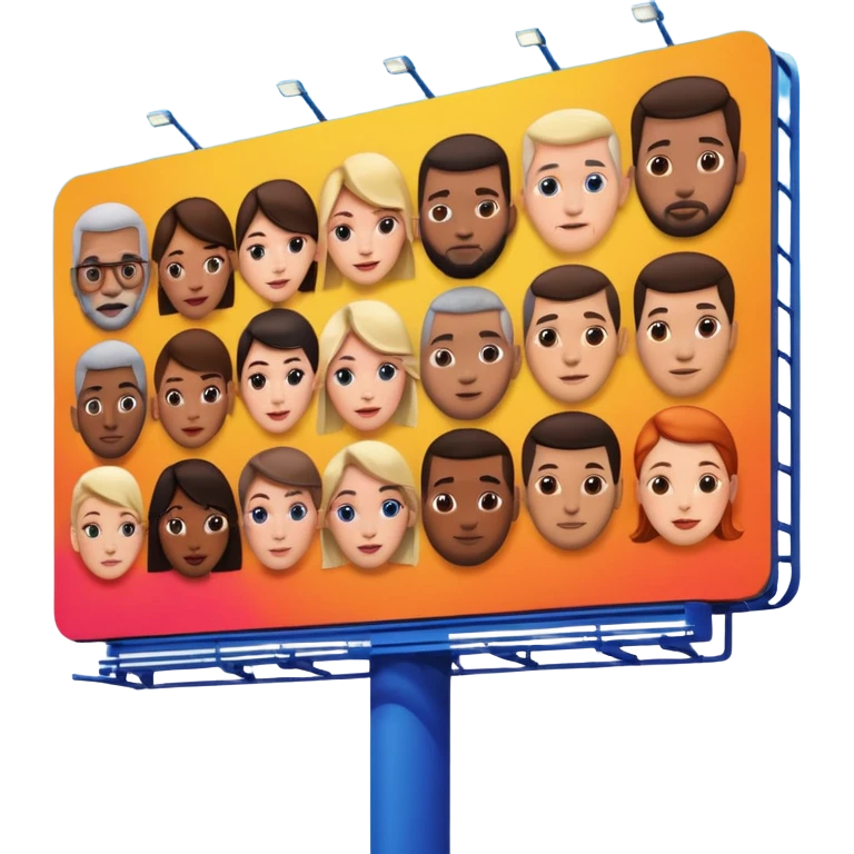 billboard advertising with famous people on it emoji