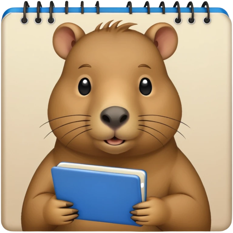 Capybara with notebook emoji