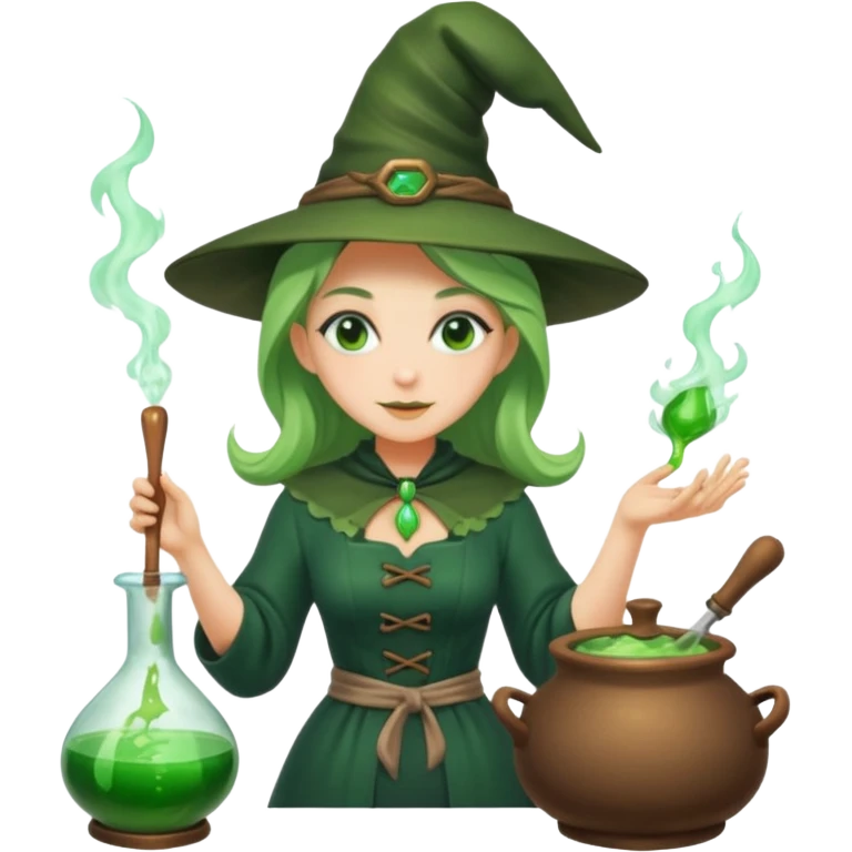 green witch cooking potion emoji