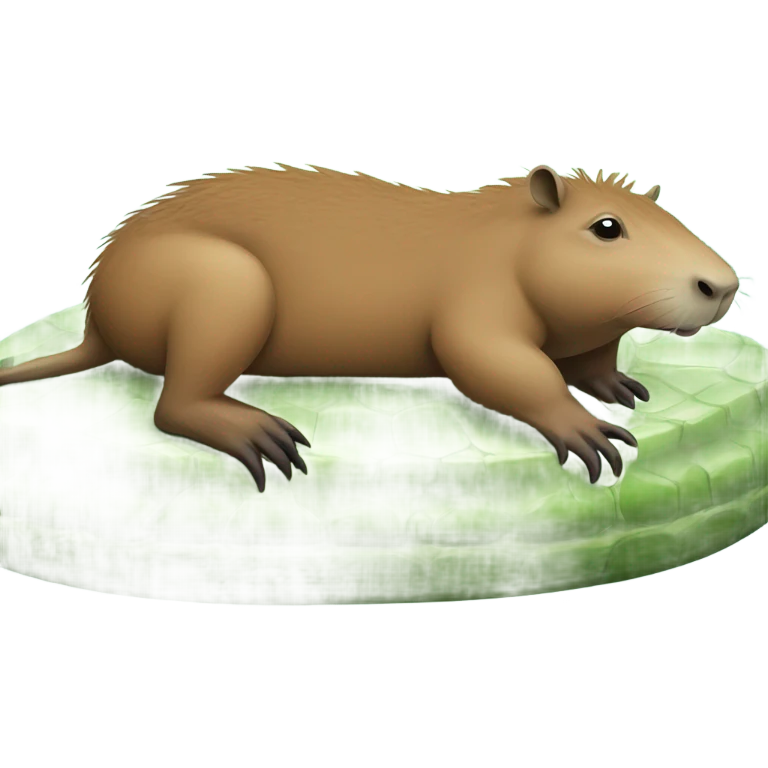 Capybara on top of crocodile  emoji