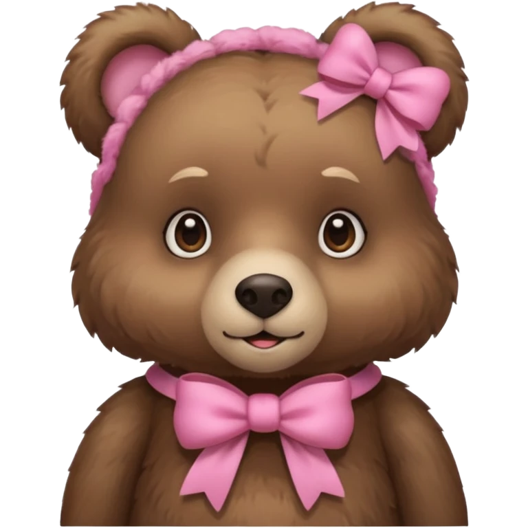 Cozy Bear with a pink bow emoji