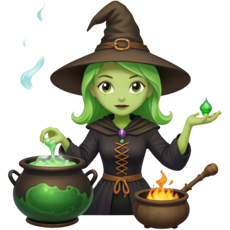 green witch cooking potion emoji