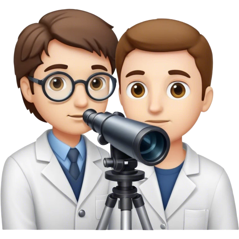 учёный смотрит в телескоп  emoji