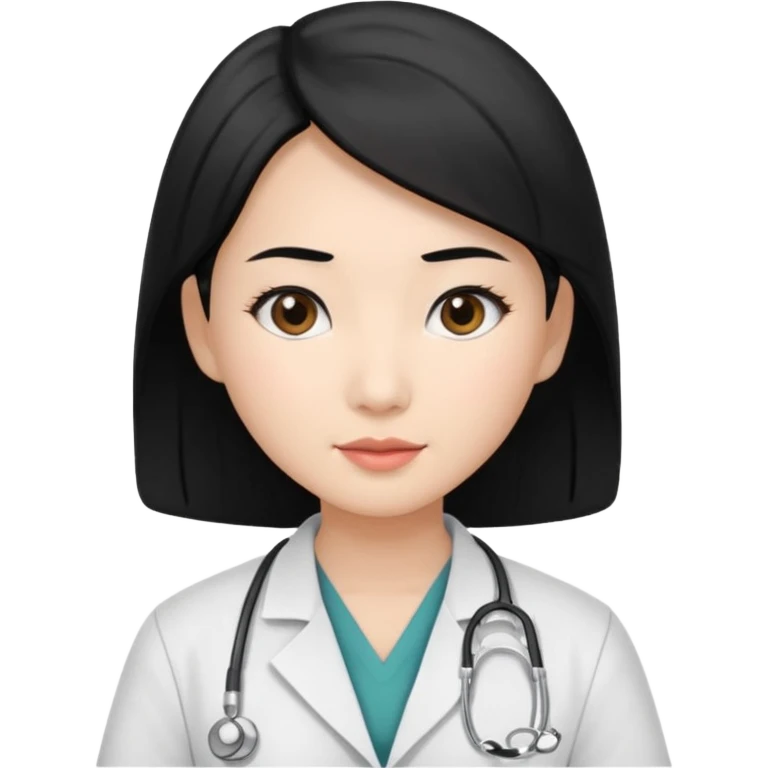 asian doctor female no stethoscopeblack hair emoji