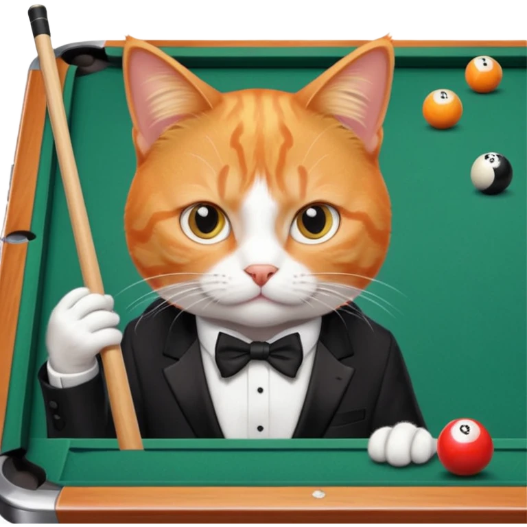 cat playing billiards emoji