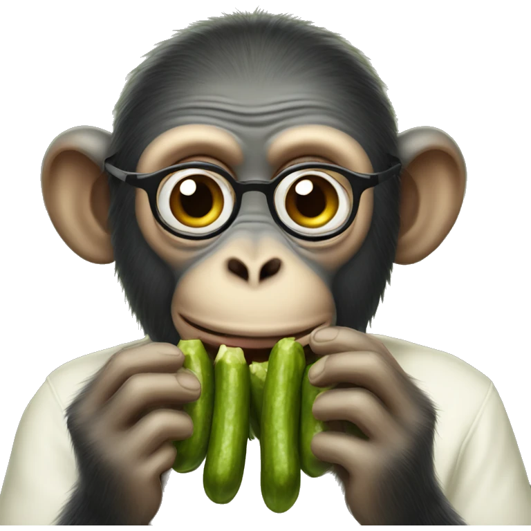 Monkeys eating pickles emoji