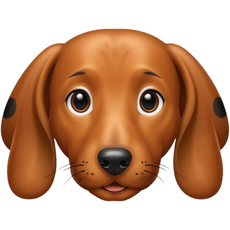 Dachshund's face (not hairy, black and brown spots) emoji