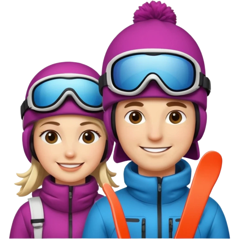 a recently marries couple skiing emoji