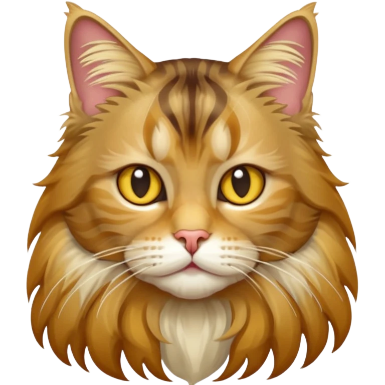 Realizza un gatto di razza maine coon con denti affilatissimi e cattivissimo emoji