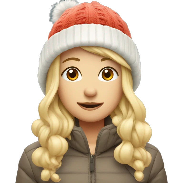 Cute blond with winter hat emoji