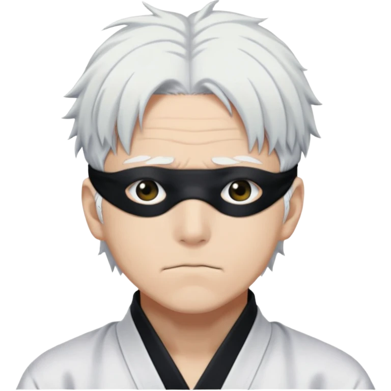 Satoru Gojo with white hair and blindfold from Jujutsu Kaisen emoji