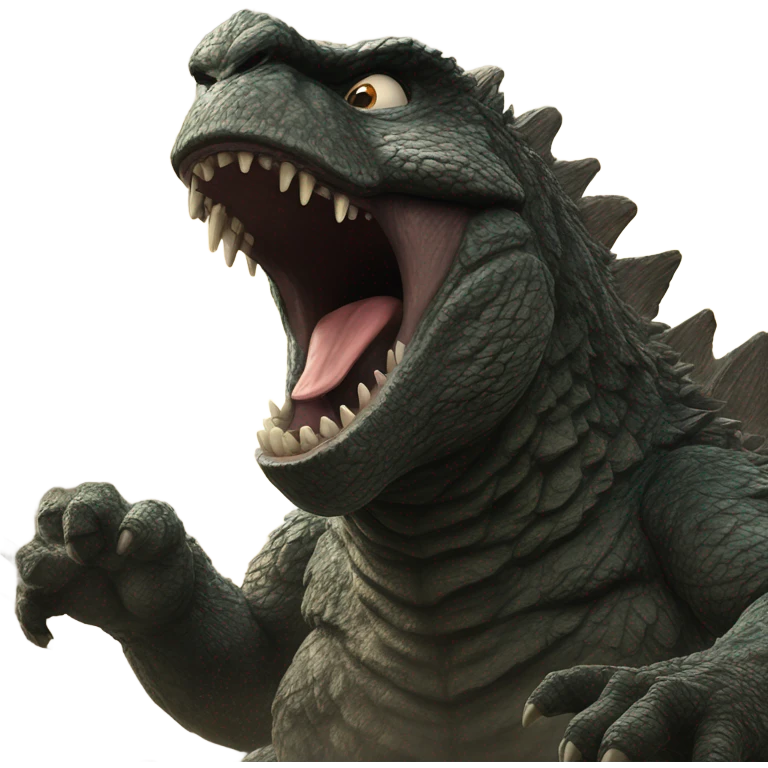 Godzilla roaring  emoji