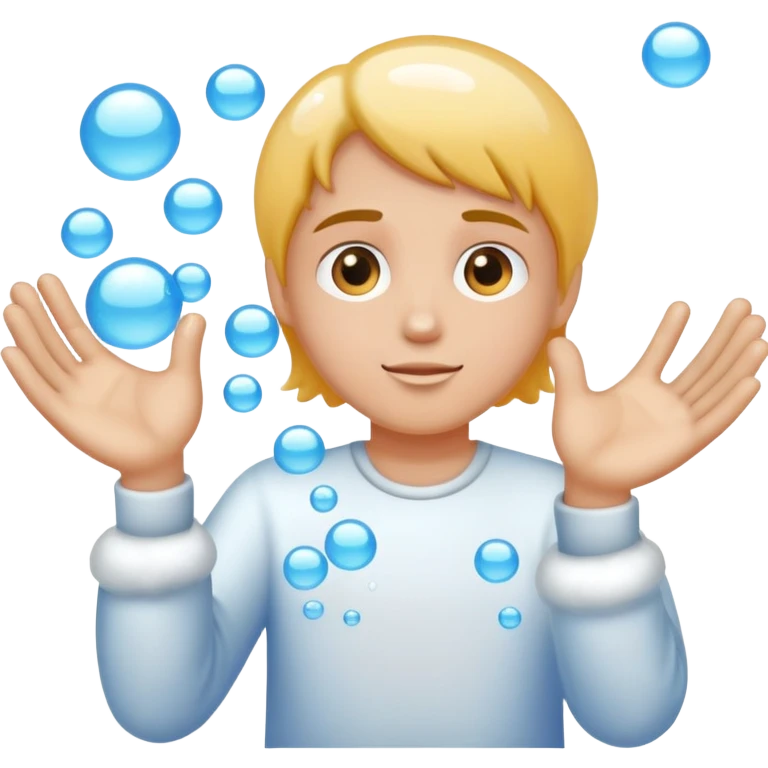 Rubbing hands bubbles emoji