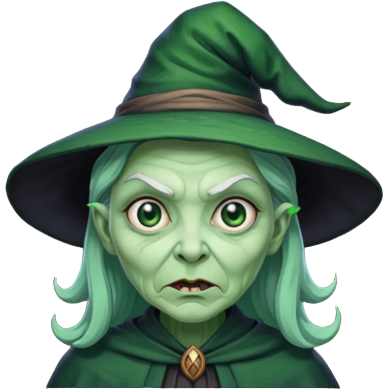 Witch with Green Skin horror look emoji