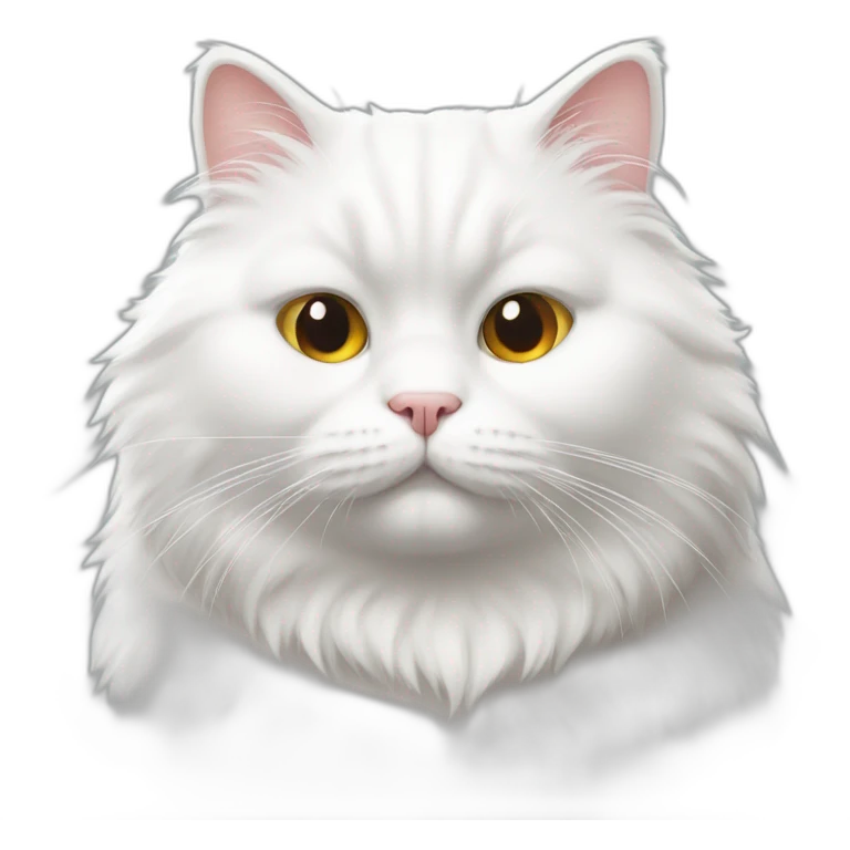 a fluffy fat white cat emoji