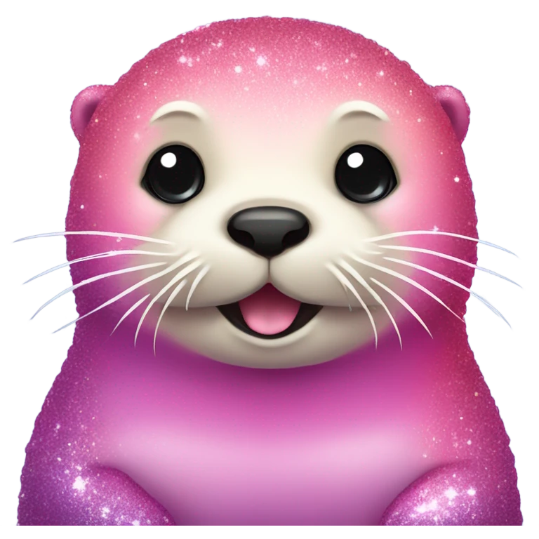 Pink ombre sea otter with glitter  emoji