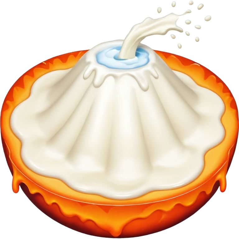 Volcano shooting out milk emoji