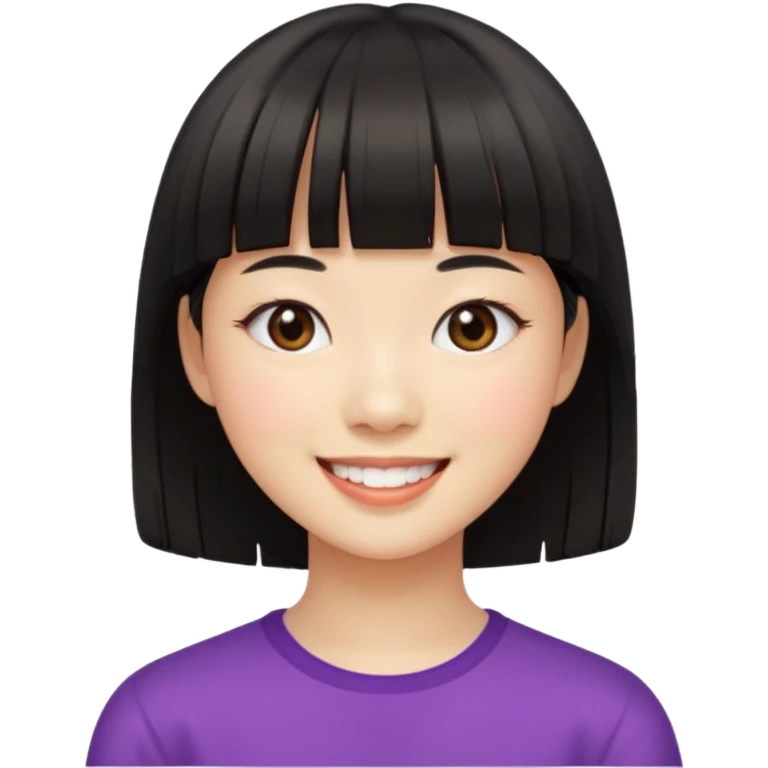 asian girl blunt fringe emoji